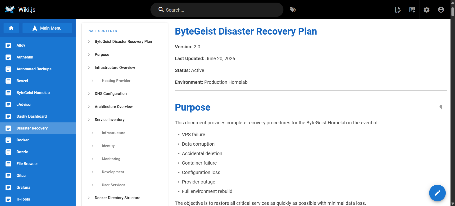 ByteGeist disaster recovery runbook